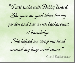 debby ward garden coach gave me great ideas testimonial