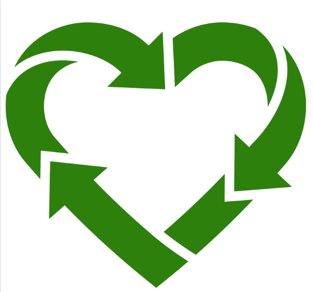 green heart graphic with the heart shapes made out of arrows